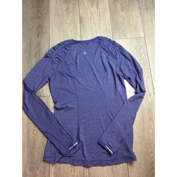Lululemon Blue Purple Long Sleeve Thumbhole Reflection Womens Size 6 - Picture 3 of 11